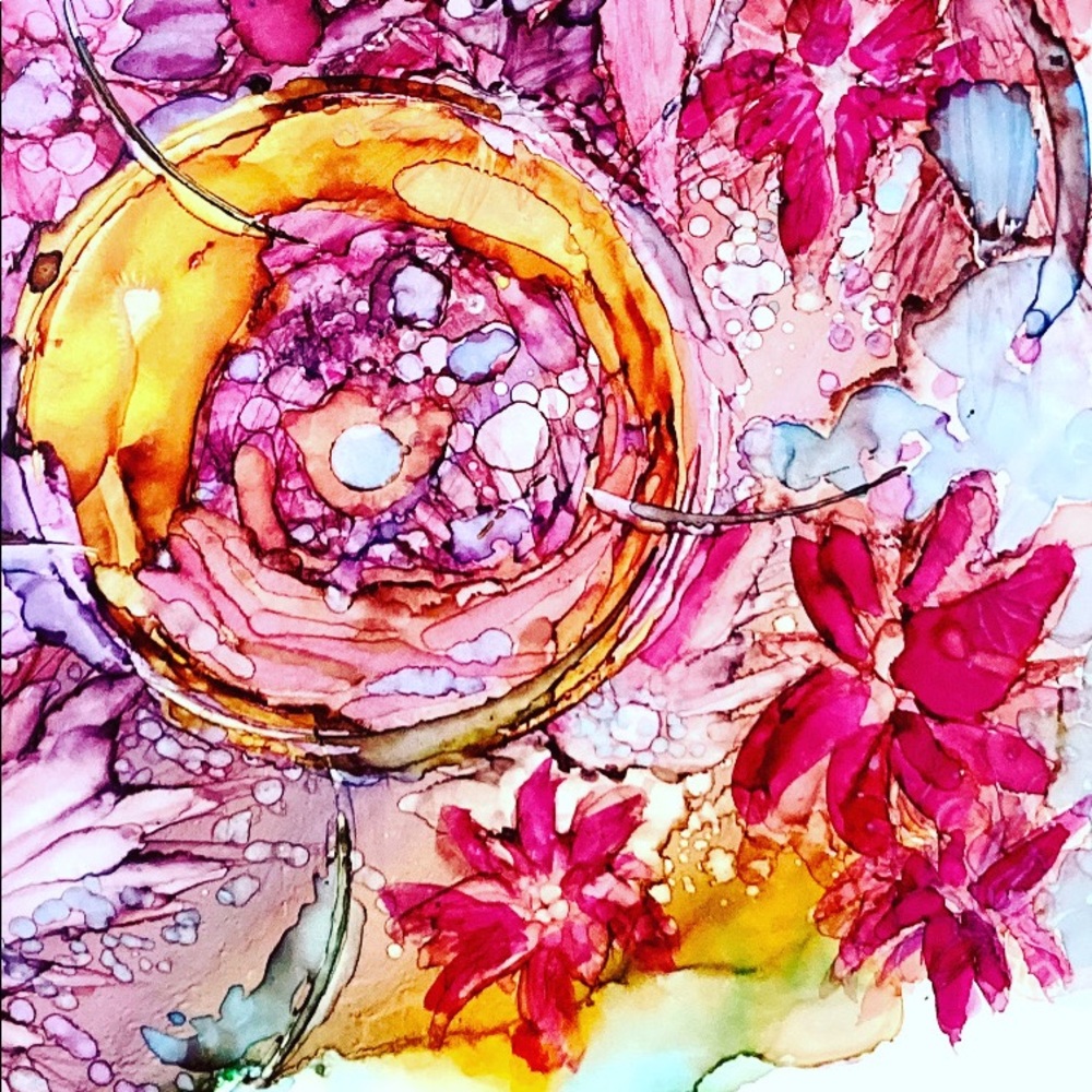 Original  Alcohol Ink painting, on yupo paper